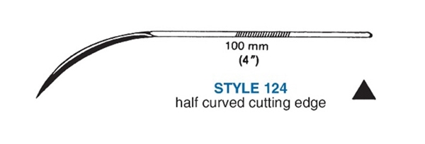 Picture of 100mm, Heavy Duty Half-Curved Suture Needle - Style 124-4