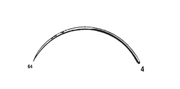 Picture of 64mm, 3/8 Circle Taper Point Suture Needle - Style 106-4