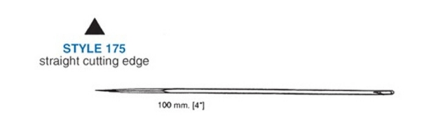 Picture of 100mm Straight Cutting Edge Suture Needle - Style 175-4